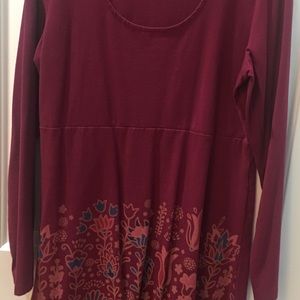 Sahalie long sleeved dress, Large.  Cranberry.